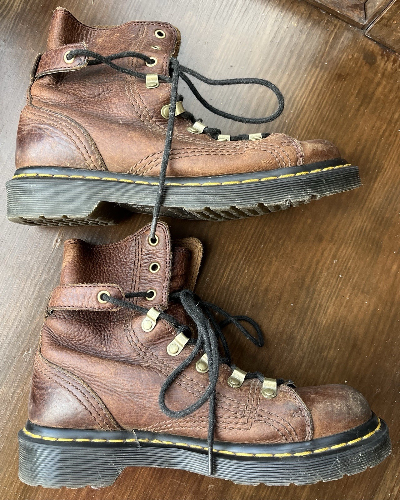 Dr Doc Martens Coraline Combat Hiking Boots Brown Leather Size 7 thumbnail 3