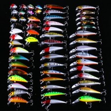 56pcs/set Lot Mixed Bionic Fishing Lures Minn...
