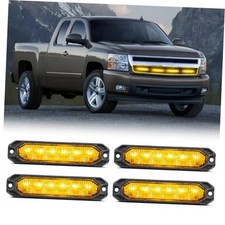 6LED Emergency Strobe Lights Sync Feature Surface Mount Amber