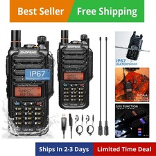 UV-9G GMRS Radio 2 Pack, Waterproof Outdoors Two Way Radios, Long Range Rech...