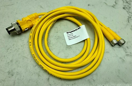 Turck VBRS 4.4-2PKG 3M-1/1 Cordset Splitter M12 Male to 2x M8 Female 1m New