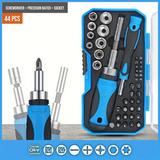 44 in 1 Magnetic Ratchet Screwdriver Set Precision Bit and Socket Kit for Home