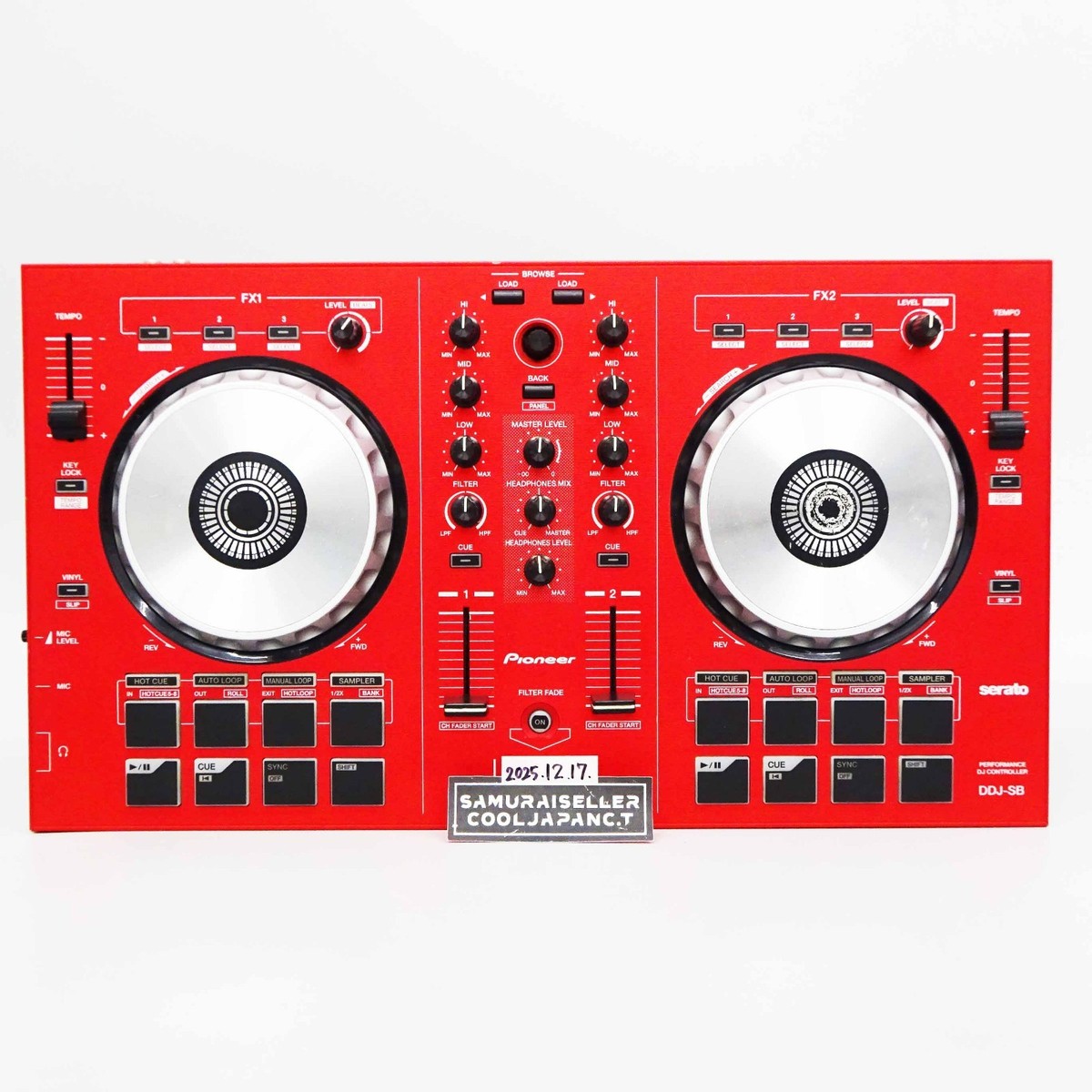 パイオニア DDJ-SB DJコントローラー 赤 Pioneer DDJ-SB Limited Red Serato DJ Controller 2-Channel DDJ-SB-R
