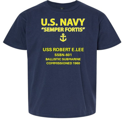 USS  ROBERT E. LEE  SSBN-601 * SEMPER FORTIS *VINYL SHIRT. US NAVY LICENSED