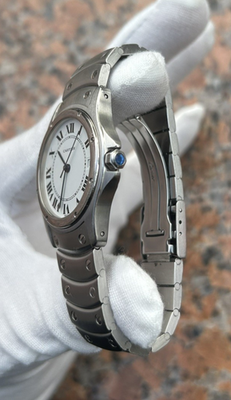 Cartier Santos Rondo SS White Dial Silver Quartz Watch Cartier Santos Rondo LM 33mm Stainless Steel White dial for  main image 2