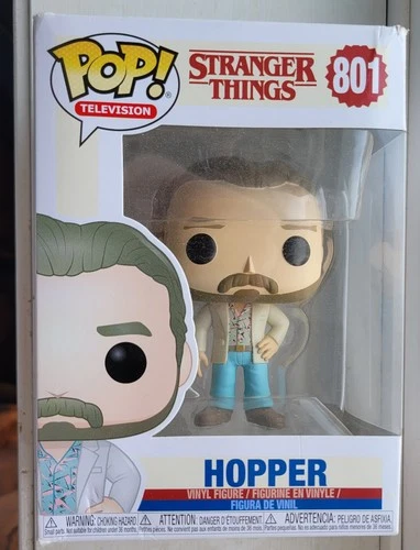 Funko Pop! Stranger Things Hopper #801 Vinyl Figure, Slight Box Damage