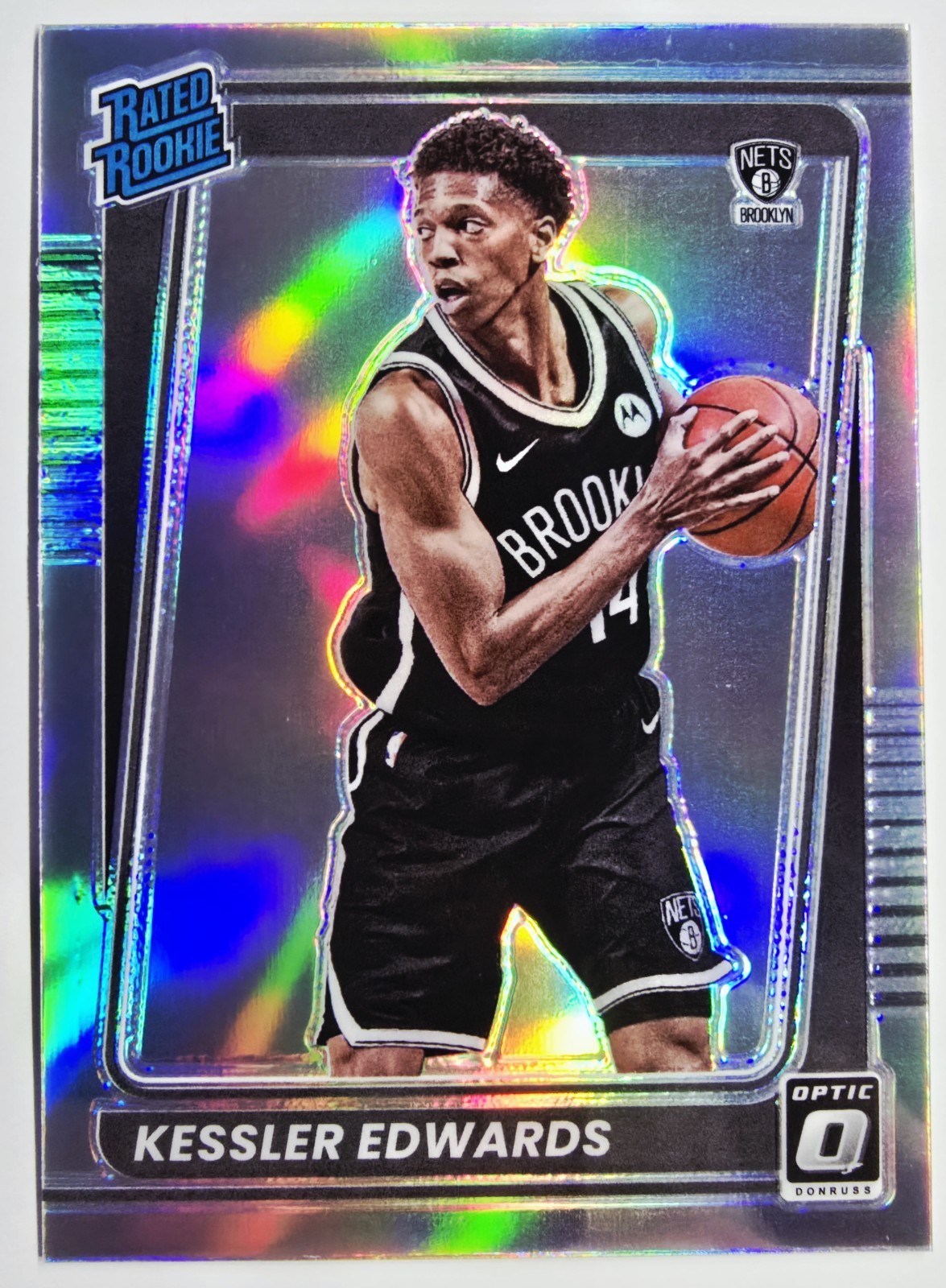 Kessler Edwards 2021-22 Panini Optic Rated Rookie RC Holo #154 Nets ⚪️✨️