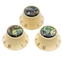 Musiclily Pro 3Pcs Cream Plastic Inch Abalone Top Knobs For Usa Strat St Guitar