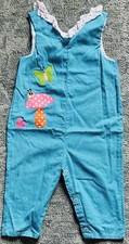 1970 s Kid s Turquoise Butterfly And Mushroom Themed Romper by Cute Togs Vintage
