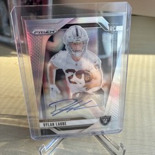 2024 Prizm DYLAN LAUBE Silver Prizm AUTO Rookie Card No. 330 Las Vegas Raiders. rookie card picture