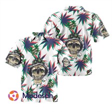 Skull Hawaiian Shirt, Skull Stoner Beach Shirt Unisex's - Adults  Youth
