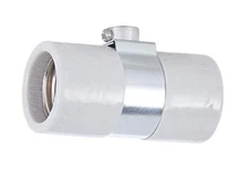 B&P Lamp Twin Circuit Porcelain Sockets with Single Bushing Strap