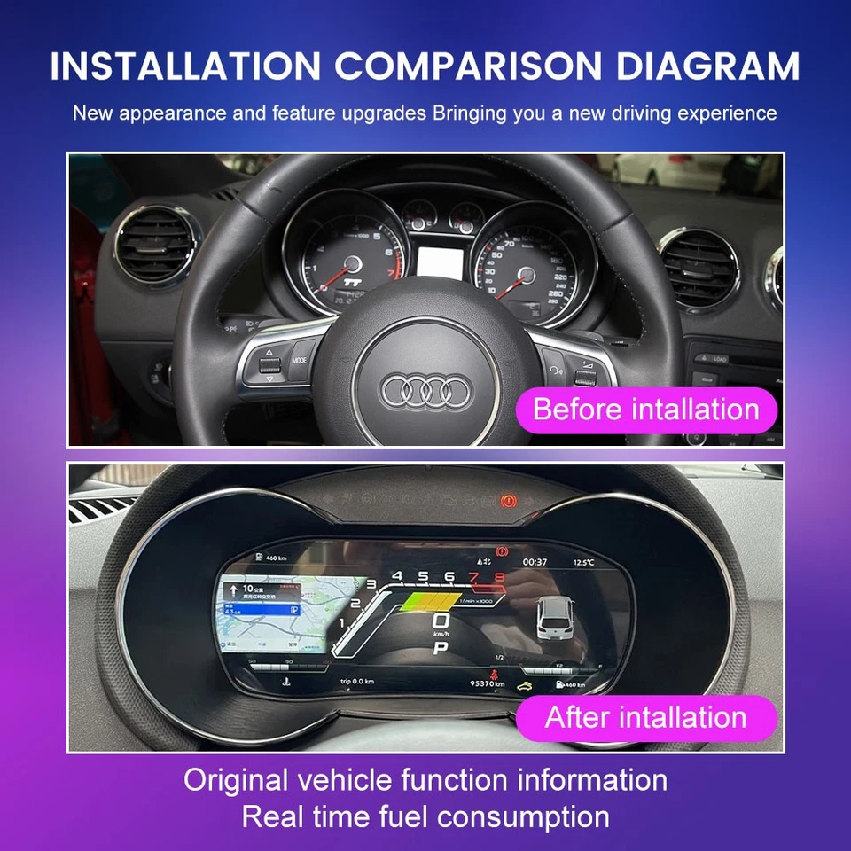 Cuadro de instrumentos digital LCD de 10,25" para Audi TT 2008-2014 Foto 2 de 4