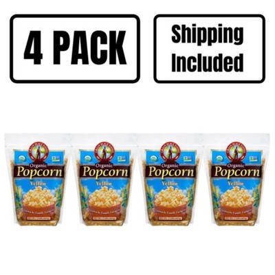 Organic Yellow Popcorn Kernels | Pack of 4 | 5 lb | Non-GMO | Shipping Included
