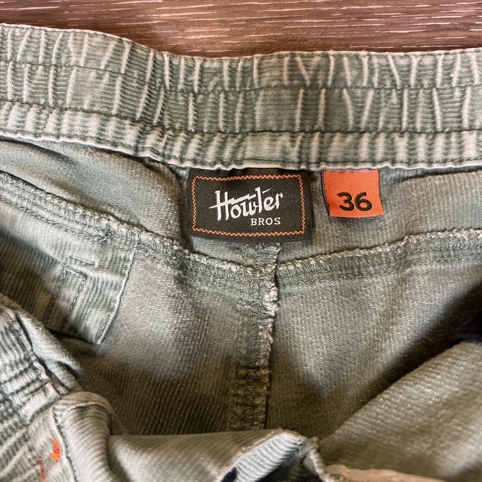 Pantalones Cortos Howler Bros Para Hombre 36 Verde Pana Sin Cintura Elástica Cordón Surf Foto 4 de 4