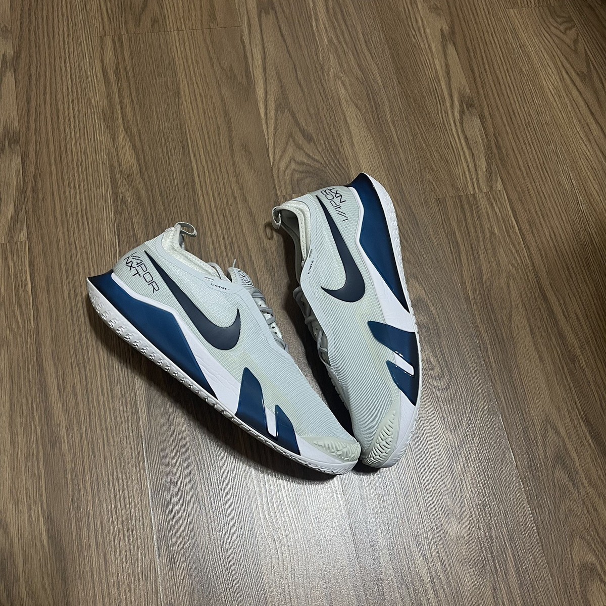 Nike Court React Vapor NXT HC Tennis Shoes Grey Blue CV0724-007