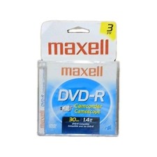Maxell DVD-R Camcorder 3 Pack Recordable 30min 1.4GB Jewel Case