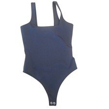 Good American Womens Square Neck Thong Bodysuit Black Size 1