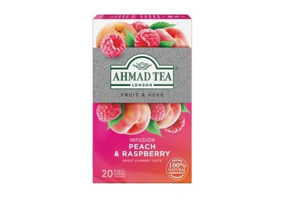 Ahmad Tea Infusions, Peach and Raspberry Teabags, 20 ct (Pack of 1) 20 Count 