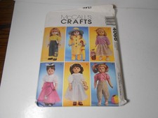 4066 McCall's Sewing Pattern Doll Clothes Variety Wardrobe 18" doll Uncut