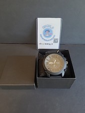 Bob Mackie Oversized Quartz Watch Black Chronograph-Style Dial Japan Movement