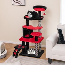 Gothic Cat Tree 52" Tall Cat Tower w/ Cat Bed Cat Condo Sisal Scratching Post