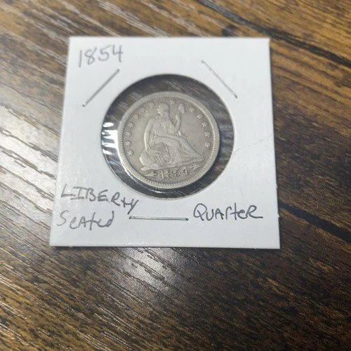 1854 Seated Liberty Quarter, Uncertified In Good Circulated Condition.