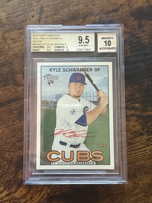 2016 Heritage Kyle Schwarber RED INK Auto /67 BGS 9.5 10 Phillies Cubs RC Rookie