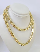 10k Gold Milano Rope chain 7mm 24 Inches Yellow Gold Necklace Real Genuine