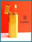 Original MUST DE CARTIER Oval Gas Lighter / Briquet GOLD Plated  SERVICED