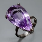 Vintage 30 ct Natural Amethyst Ring 925 Sterling Silver Size 9 /R457792