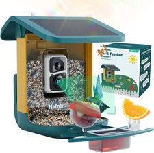 2K Smart Bird Feeder with Camera for Outdoor, Solar Powered, AI Identify 10,000+