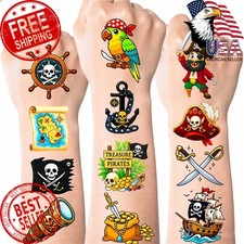Ozepao 100 Pcs Pirate Temporary Tattoos for Kids,  2'' x 2''  Individually Wrap...
