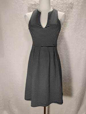 Francesca's Mi Ami NWT Sleeveless Striped V-Neck Dress Black/White XS