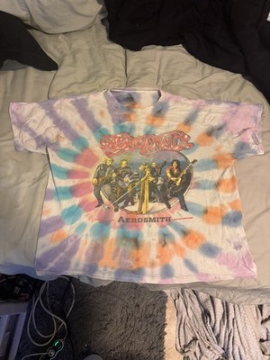Vintage 2002 Aerosmith Run DMC Kid Rock Just Push Play Tour Tie Dye Shirt xxl 2k