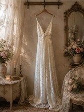 Windsor Ivory Jacquard Maxi Dress NWT XS Criss Cross Back Formal Prom Bridal