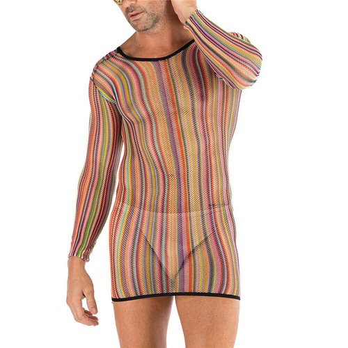 Hombres Lencería Malla Cuerpo Medias Pantimedias Body Ver a través de Ropa Interior Erótica - Imagen 100 de 162