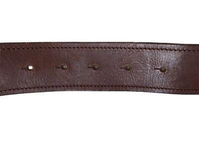 MOSCHINO Jeans Italy Brown Leather Round Buckle Belt Size 3  display picture 1