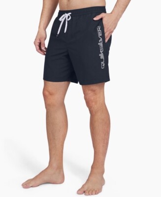 QUICKSILVER Men s Behind the Waves 6.5'' Volley Swim Shorts - Navy Blazer-XSmall