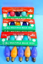 20 VINTAGE REPLACEMENT CHRISTMAS LIGHT BULBS ASSORTED COLORS TESTED