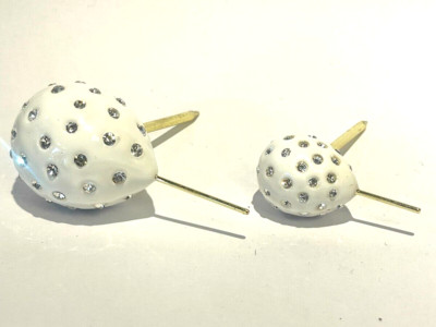 Keren Kopal Pair metal white Balloon Hand made  with Austrian Crystals