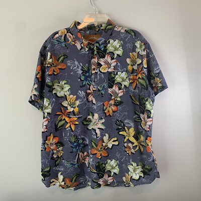 Red Camel Men's Short Sleeve Shirt  XXL Tropical Hawaiian Magnum Style Flowers
