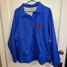 Vintage 80’s Hartwell Mens Nylon Snap Jacket Fully Lined XL Blue DuPont USA MADE