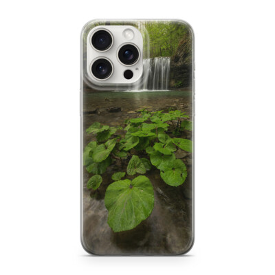 Handyhülle Wasserfall See Rosenblätter 111 Schutz Transparent iphone 15 PRO