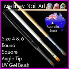 Gel Brush Metal Handle Nail Art UV Builder Design Pen Angled Oval Square Tips