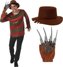 Men Freddy Krueger Costume Adult Horror Nightmare on Elm Street Killer Halloween