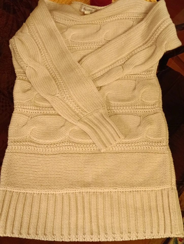 Pulli Damen Pastel Beige LINEA Tesini 38 40  M Zöpfe Grobstrick wie neu genial - Bild 2 von 4