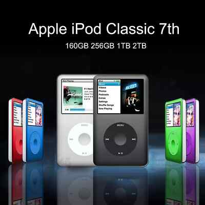 New Apple iPod Classic 7th Gen 160GB 256GB 512GB 1TB Mod Free