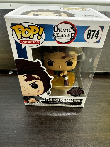 Funko Pop Demon Slayer Tanjiro Kamado Hinokami Kagura Dance #874 + Protector - Picture 1 of 6