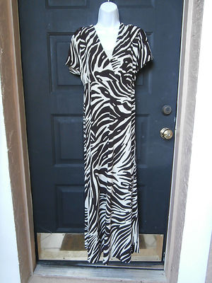 NWT NEW Chicos Brown IVORY SPANDEX Dress Size 0 ANIMAL PRINT $118
